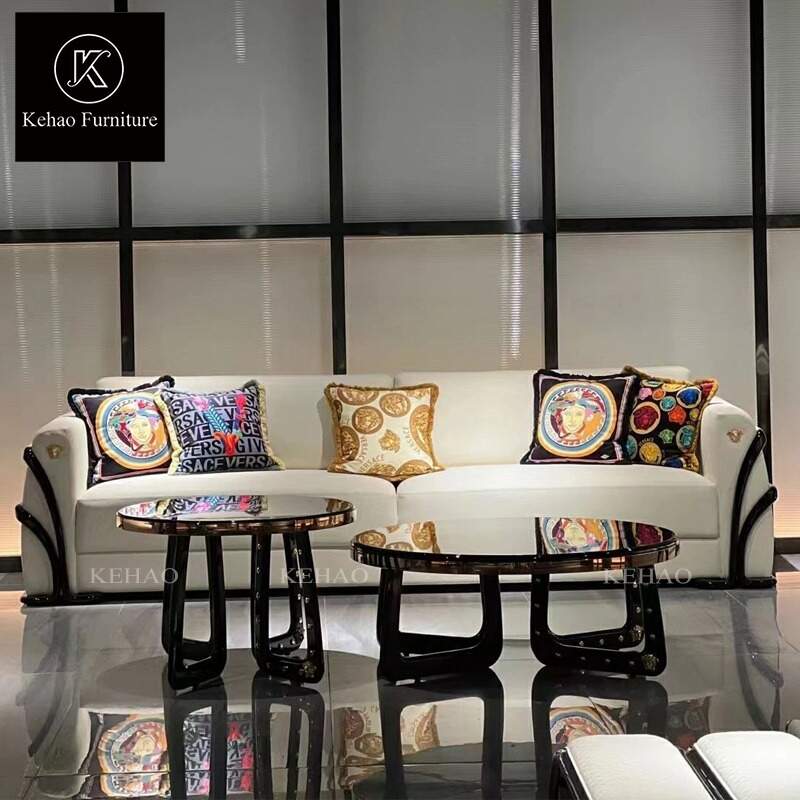 Living Room Modern Luxury White Leather Couch Sofas for Home Luxury Italian Sofa Sets