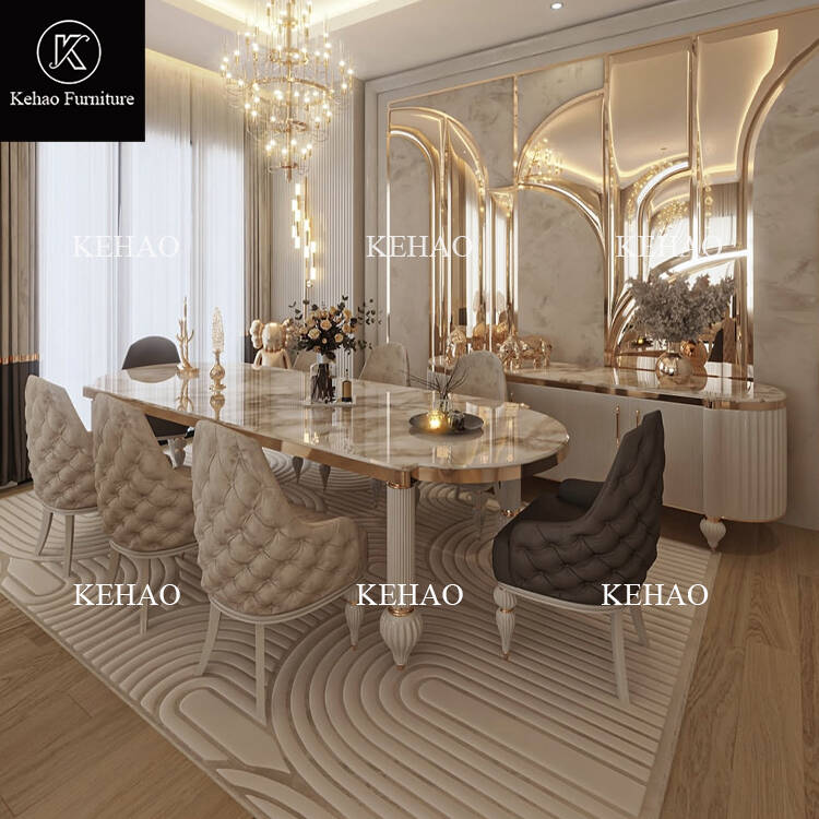Dining Table Set With Solid Wood Leg Dining Table Set for 8 Dining Chairs