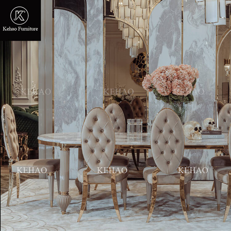 Modern Furniture Kitchen Dinning Table and 8 Chair Luxury Restaurant